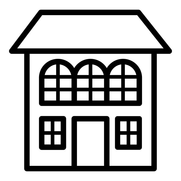 房子平面图标孤立在白色背景图片下载