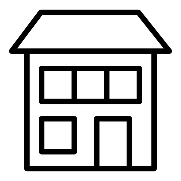 房子平面图标孤立在白色背景图片下载