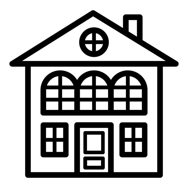 房子平面图标孤立在白色背景图片下载