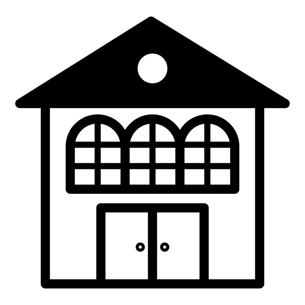 房子平面图标孤立在白色背景图片下载