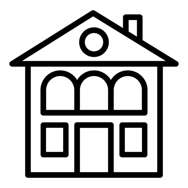 房子平面图标孤立在白色背景图片下载