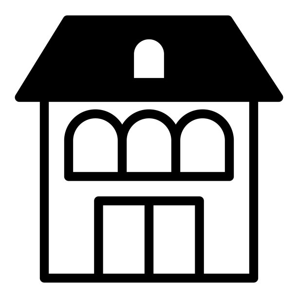 房子平面图标孤立在白色背景图片下载