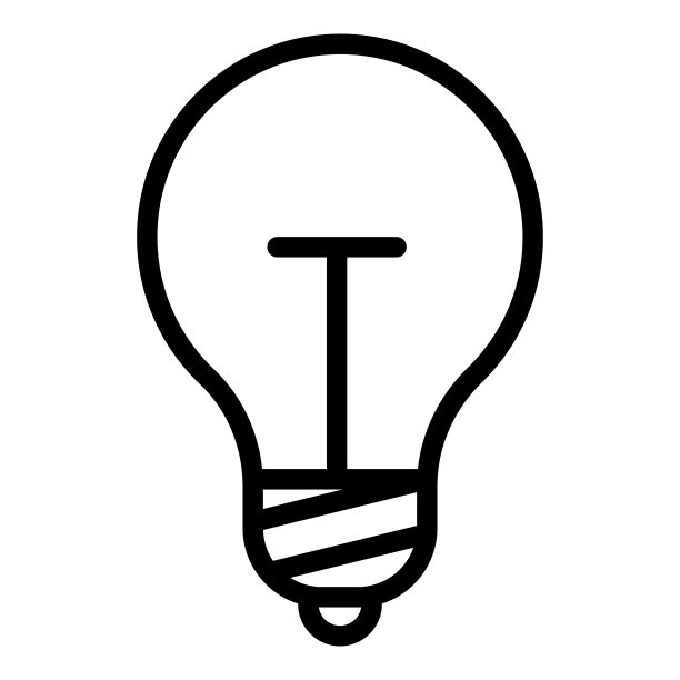 想法光平面图标孤立在白色背景图片下载