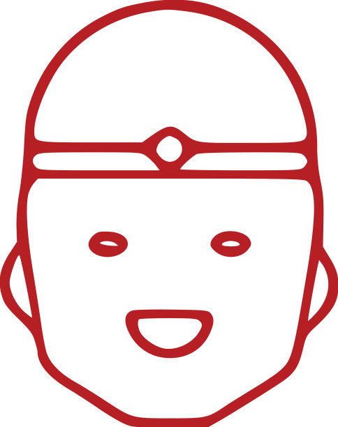 中国男人头像轮廓图标孤立在白色上图片下载