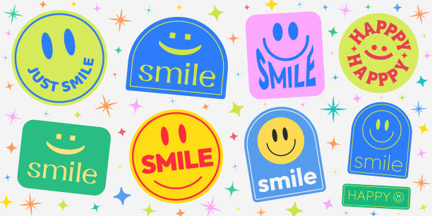 酷时髦的抽象背景与微笑图片下载