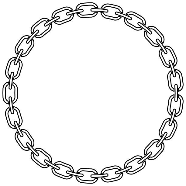 链轮框架。黑色项链模式。矢量插图。图片下载