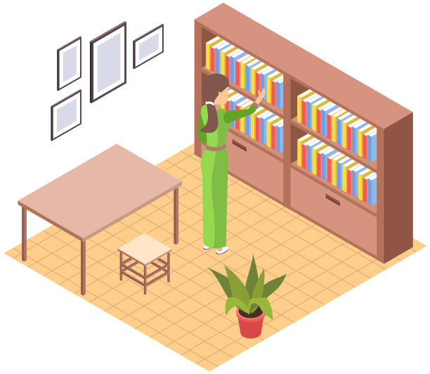 学生在图书馆图标书柜取书图片下载
