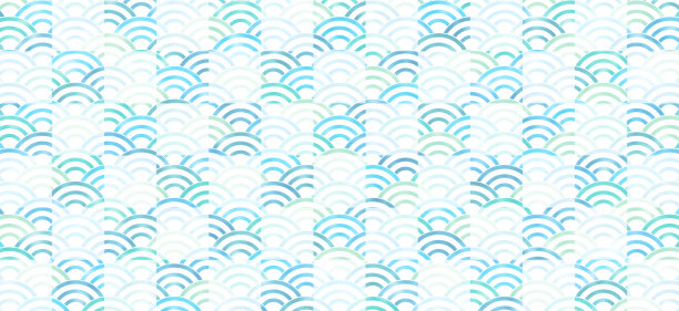 水彩风格，日式装饰图案，波浪背景。图片下载