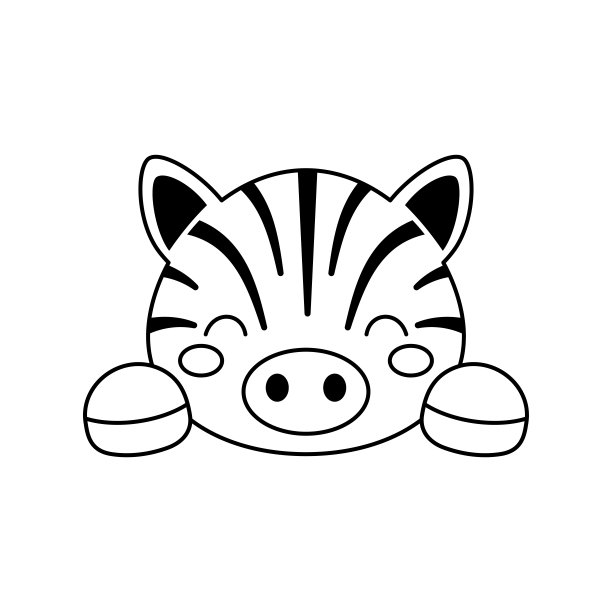 可爱的斑马头，斯堪的纳维亚风格。动物脸儿童t恤，服装，幼儿园装饰，贺卡，邀请函，海报，房子内部。向量股票插图图片下载