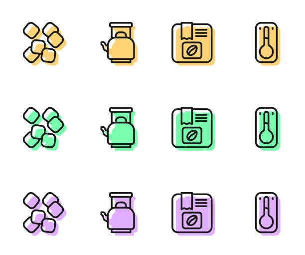 定线袋咖啡豆方糖壶图片下载
