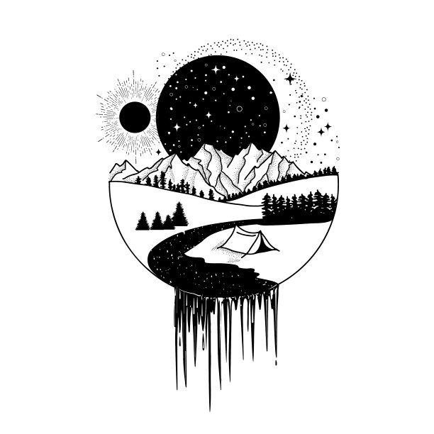 星空下的山景图片下载