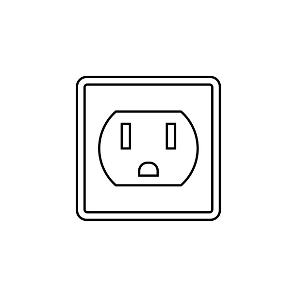 插座图标在薄轮廓风格图片下载