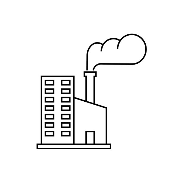 工厂线条图标轮廓标志线性风格图片下载