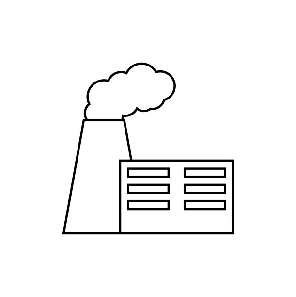 工厂线条图标轮廓标志线性风格图片下载