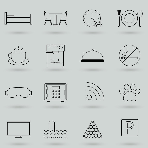 酒店相关图标集精工细作的标志于一身图片下载