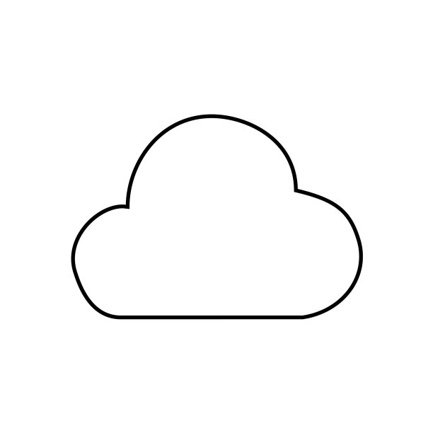 云线图标轮廓符号线性风格图片下载