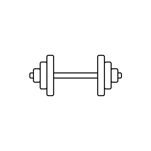 哑铃线图标细线标志为设计标志图片下载