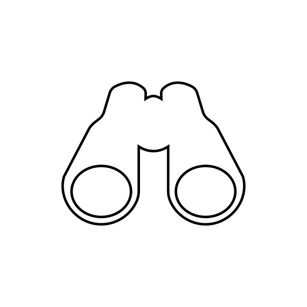 望远镜线条图标轮廓符号线性风格图片下载