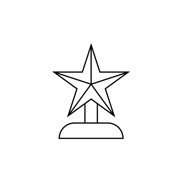 带星星的线性奖励雕像图片下载
