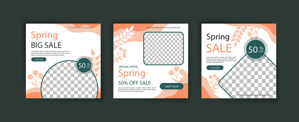 社交媒体发布的春季促销模板图片下载