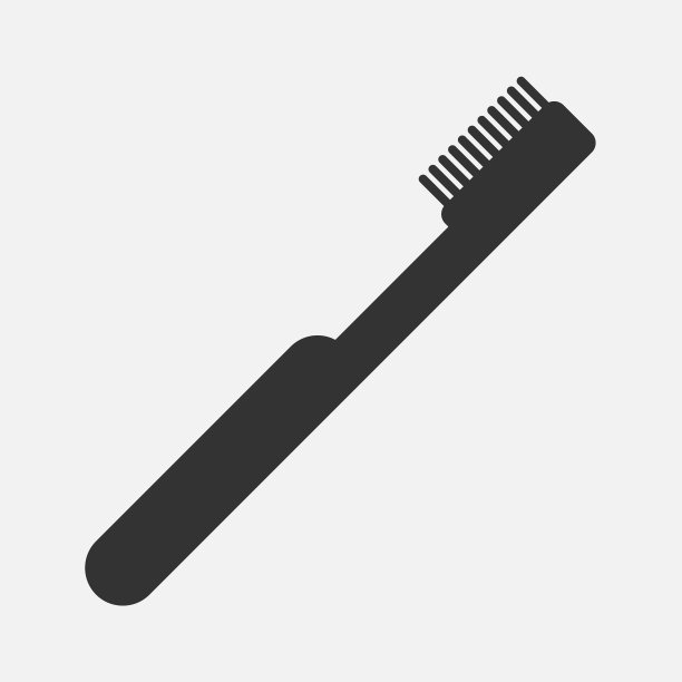 牙刷黑色图标牙齿卫生标志图片下载