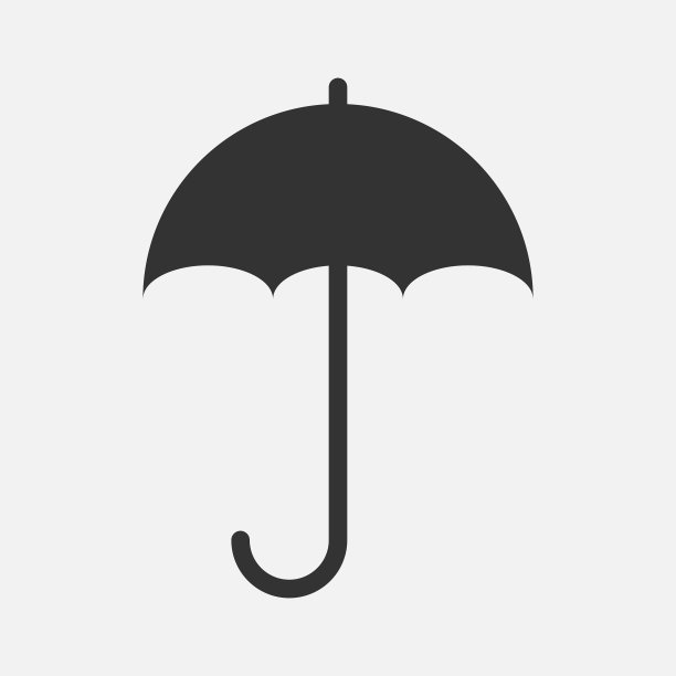 白色背景上的雨伞图标图片下载