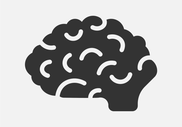 白色背景上的大脑图标图片下载
