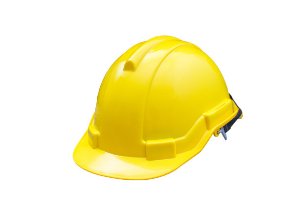 黄色安全帽孤立在白色背景图片下载