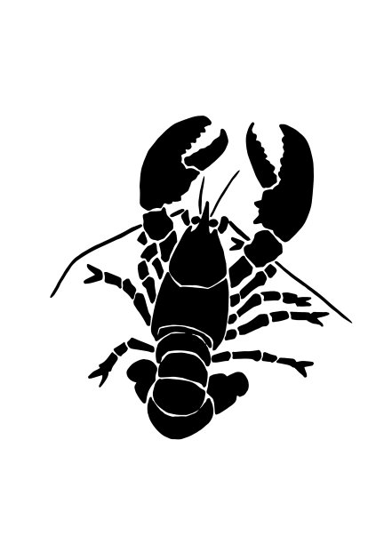 龙虾海鲜元素的图形剪影图片下载