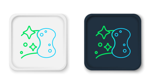 线条海绵图标孤立在白色背景图片下载