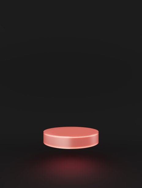 粉红色的金色裙台舞台产品展示立面3d前站化妆品时装模型漂浮在地面上。图片下载