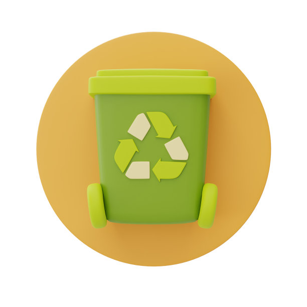 垃圾桶符号，垃圾回收，生态和回收概念，3d渲染。图片下载