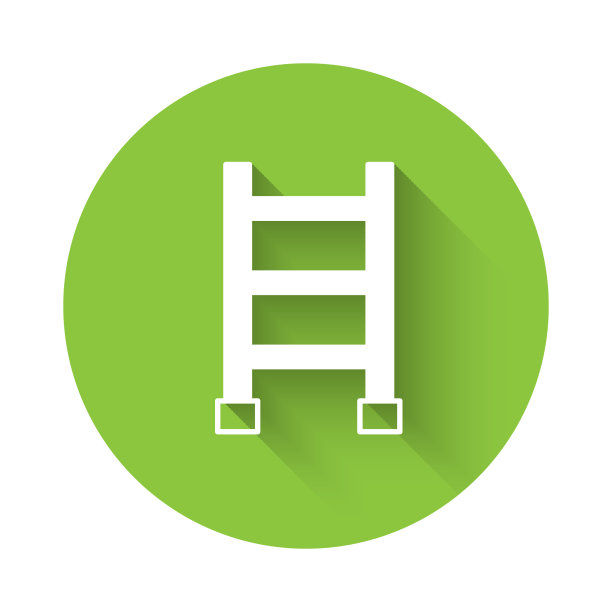 白色的消防通道图标与长长的阴影隔离图片下载