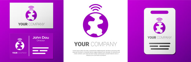 全球科技或社交网络图标图片下载