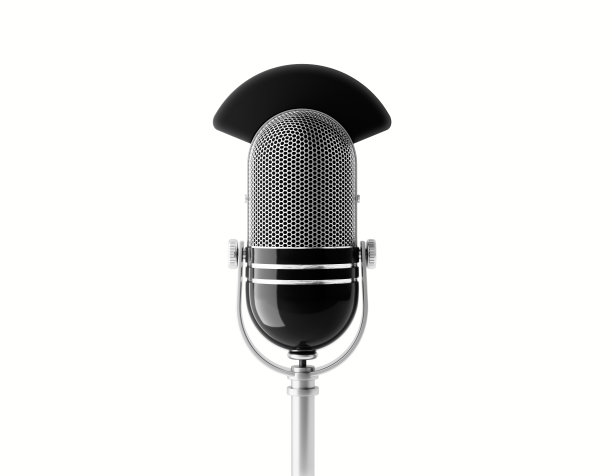 白色背景麦克风图片下载
