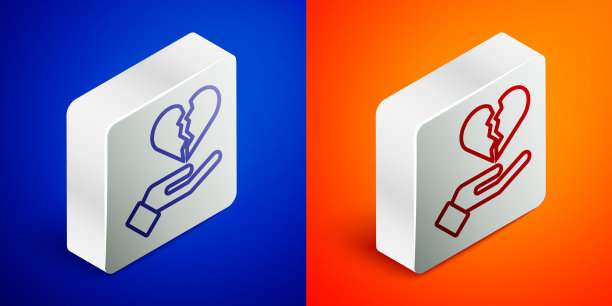 失恋或离婚的等距线图标图片下载