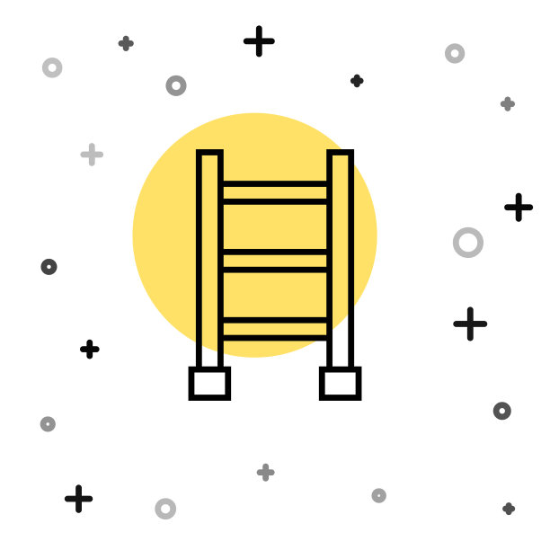 黑色线条的消防通道图标孤立在白色图片下载