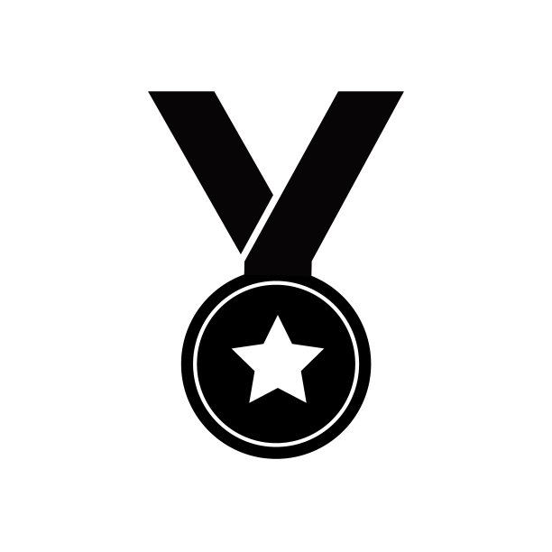 冠军奖牌图标高品质黑色风格图片下载