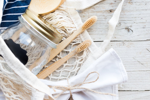 “零浪费”的概念。环保无塑料物品。图片下载