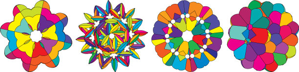 七彩神圣几何图标抽象莲花图片下载