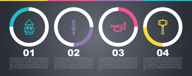 Set line城堡塔中世纪剑小号和图片下载