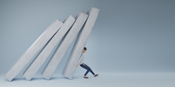 商人在经济崩溃时坚持反对条形图的下降图片下载