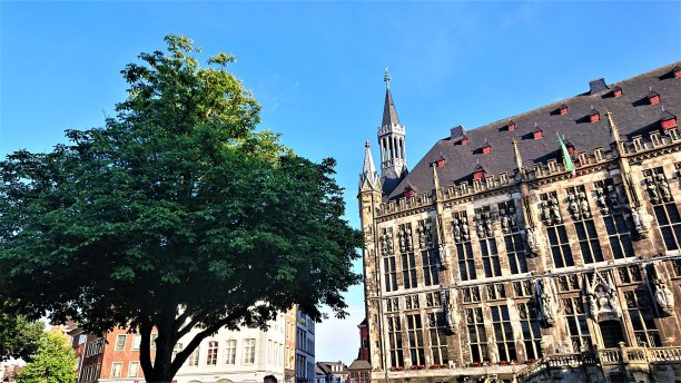 德国。老城亚琛。图片下载