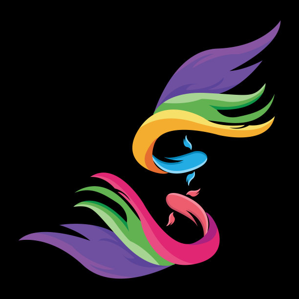 孔雀鱼图标矢量标志免费图片下载