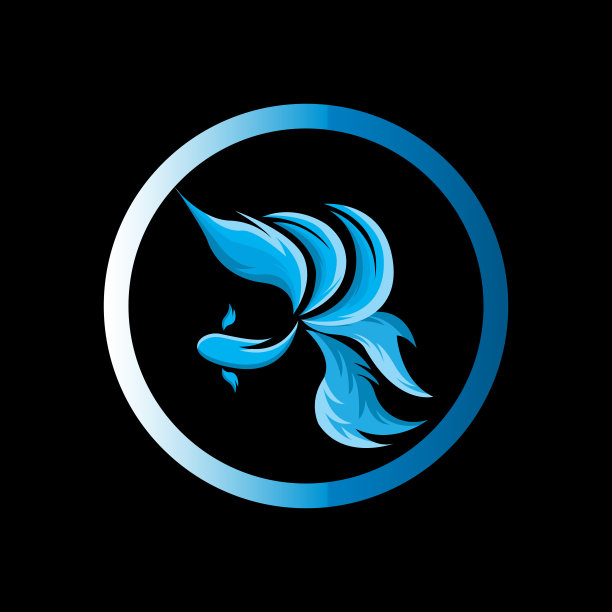 孔雀鱼图标矢量标志免费图片下载