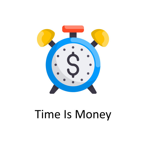 时间就是金钱矢量平面图标设计插图。项目管理符号在白色背景EPS 10文件图片下载