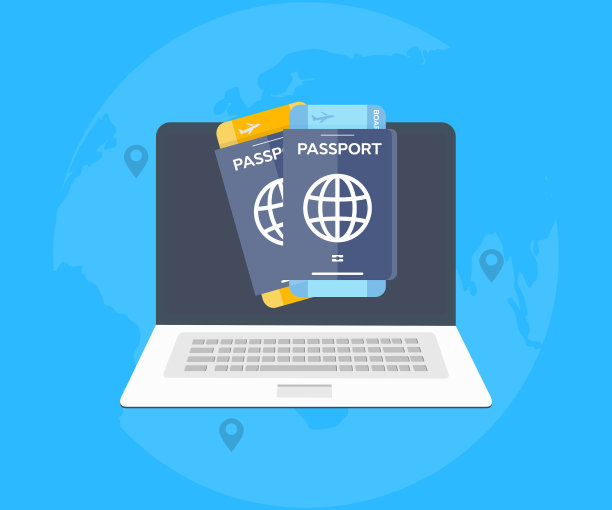 在笔记本电脑上做旅行计划。商务旅行旅行地图世界概念矢量的设计和插图。图片下载