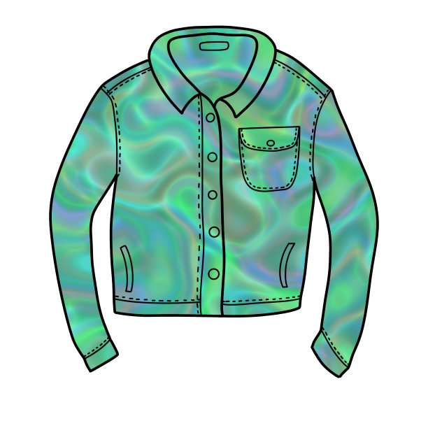 牛仔夹克在透明背景上的孤立插图。手绘彩色剪贴画图片下载