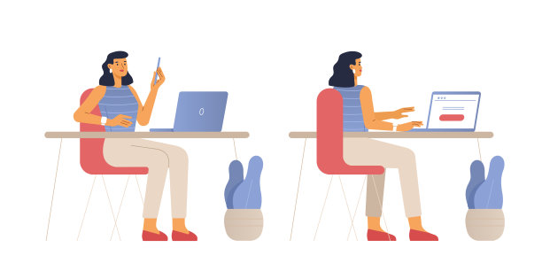 一个女性角色的矢量插图。图片下载