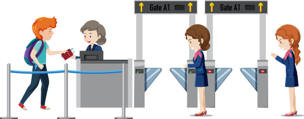 一名乘客正走向登机口图片下载